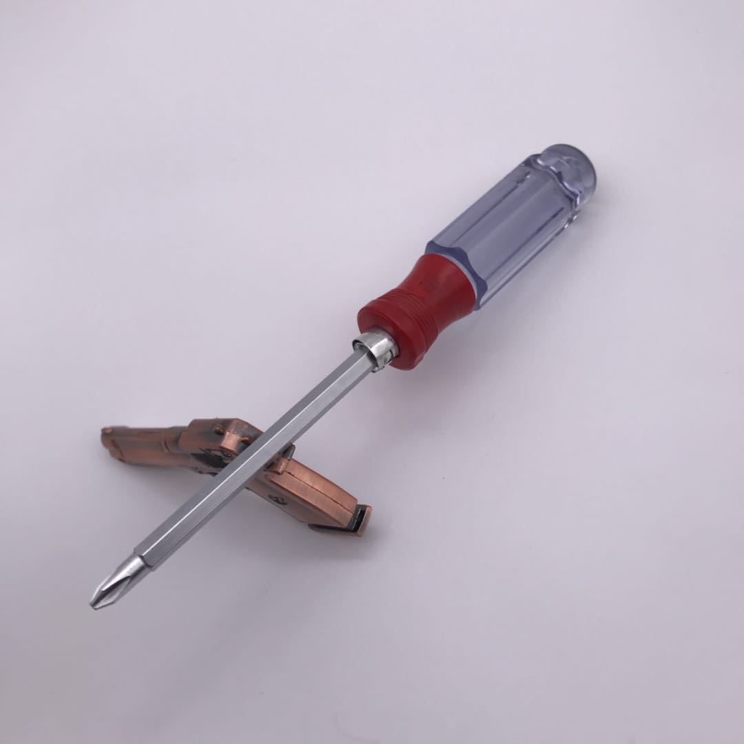 3mm彩条柄螺丝刀双色透明螺丝批十字一字小螺丝刀厂家直销