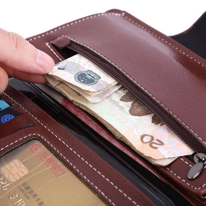 跨境男士商务钱包休闲长款手拿包多功能银行卡现金收纳包厂家批发