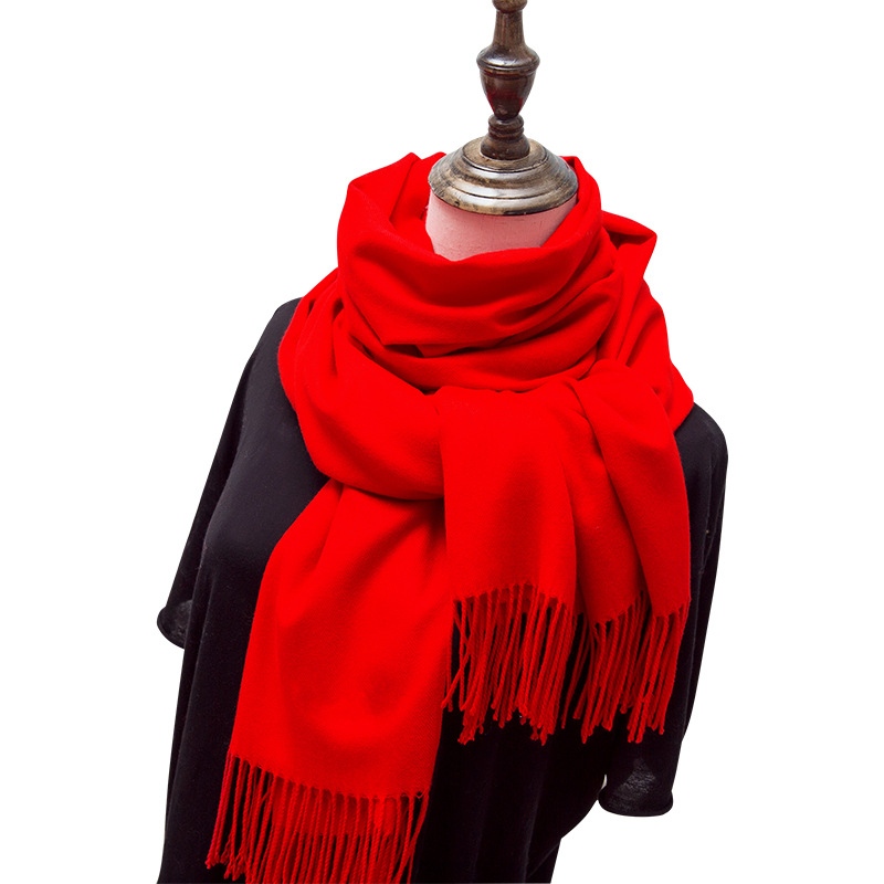 Red Scarf Tassel Shawl Custom Birth Year Red Company Annual Meeting Business Activity Reunion Celebration Shawl