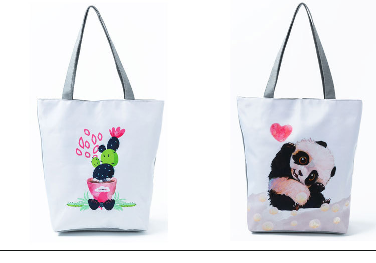亚马逊速卖通创意款可爱猫咪印花单肩包女 动物图案女式购物袋