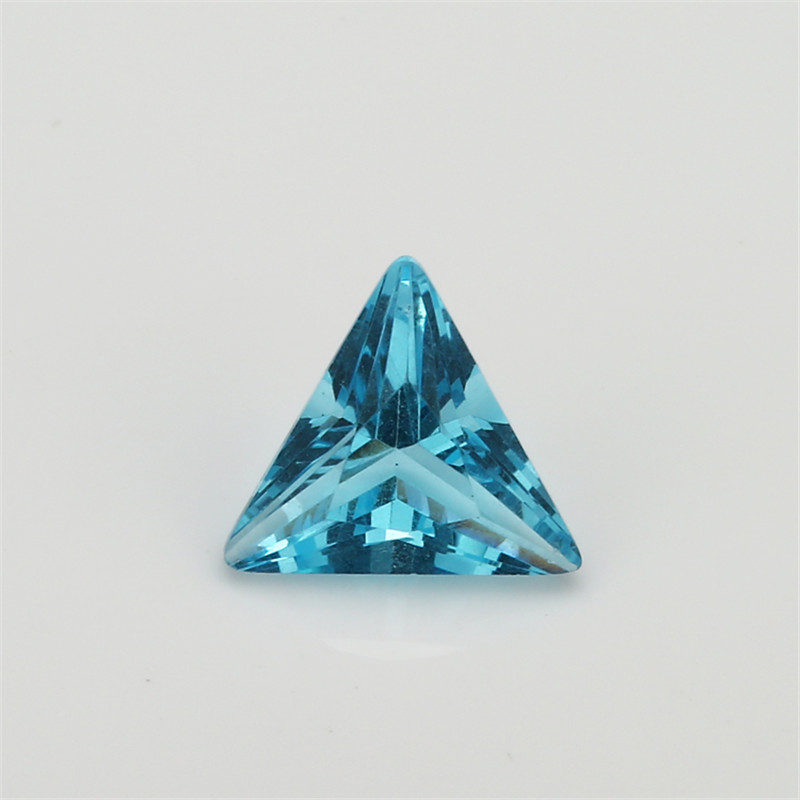 3*3~10*10mm 三角形浅海蓝玻璃 首饰配件水晶钻石 梧州人造宝石