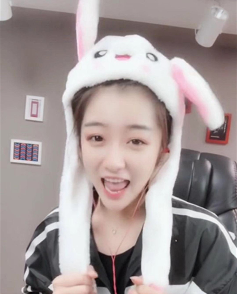 Tiktok Same Style Movable Ears Hat Internet Celebrity Luminous Rabbit Hat Airbag Rabbit Hat Pinch Ear Airbag Hat Factory