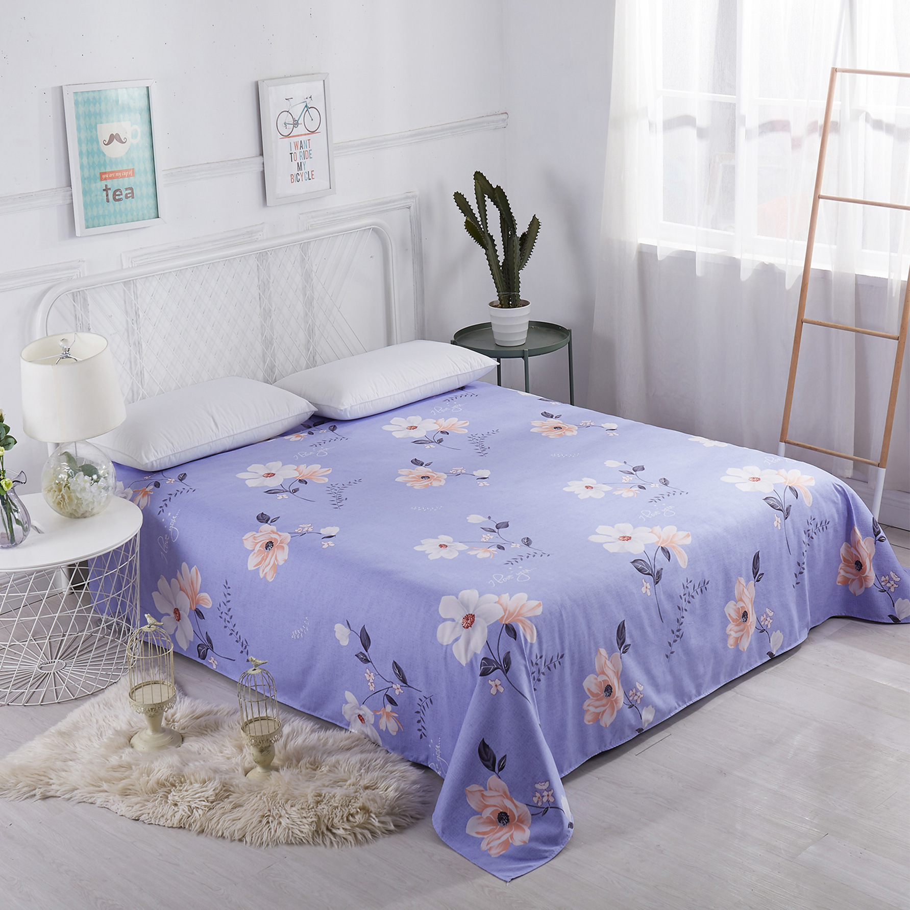 磨毛床单单件2020秋款新款学生宿舍被单 田园风简约床单微商团购