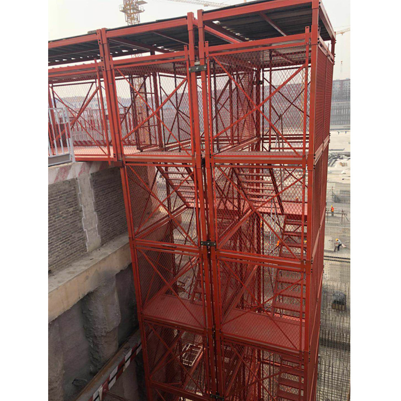 厂家直销地铁建筑安全防护梯笼 桥梁基坑上下施工通道安全爬梯笼