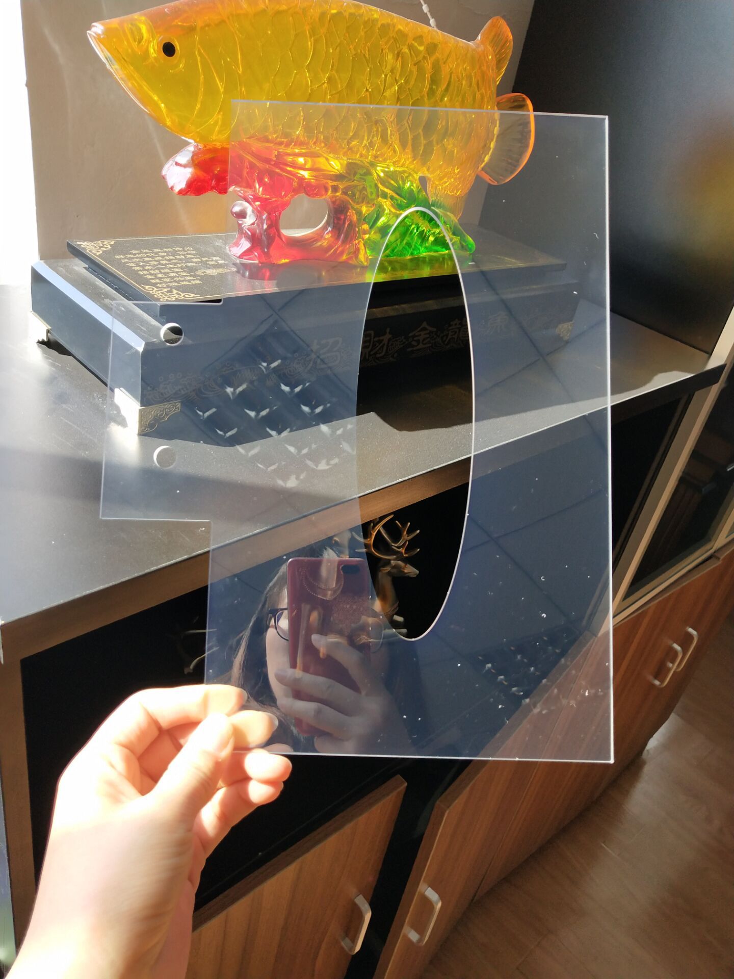 透明pc板亚克力板雕刻切割椭圆孔 方孔倒角雕刻切割半成品加工