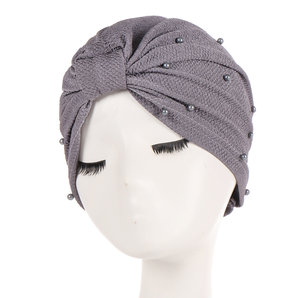 欧美速卖通热卖新款 钉珠菠萝花套头帽头巾帽穆斯林包头小帽现货