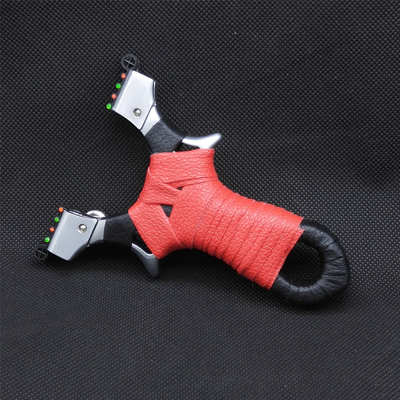 批发合金锁风弹弓 十字光纤瞄快压扁皮夹片扁皮筋凤凰弹弓 不锈钢