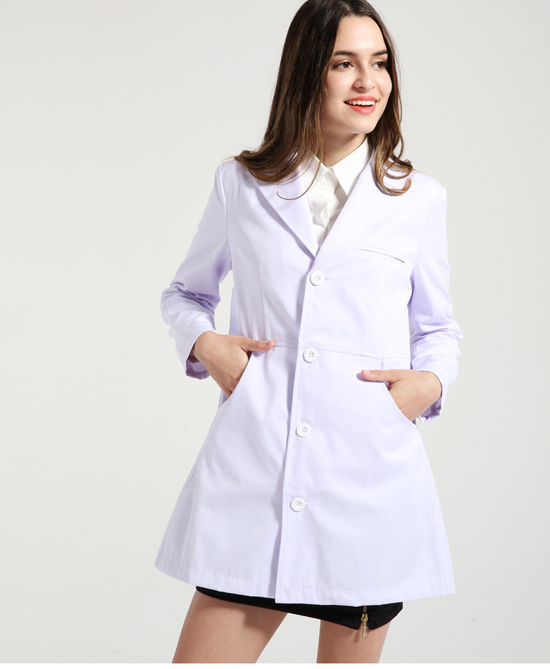 韩版白大褂女医生服修身长短袖医院工作服美容院药店护士服白大衣