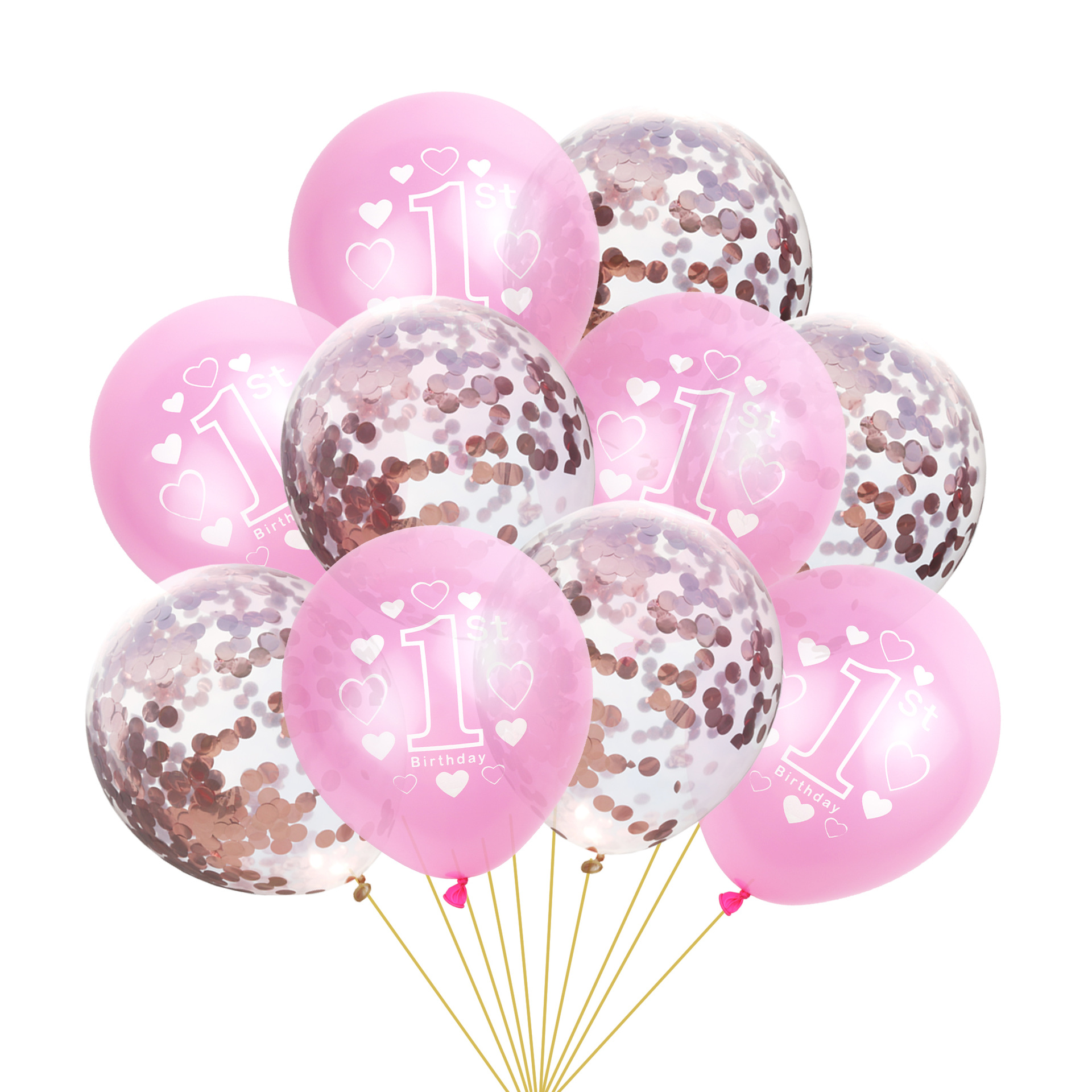 1st birthday balloons blue pink baby shower confetti balloon