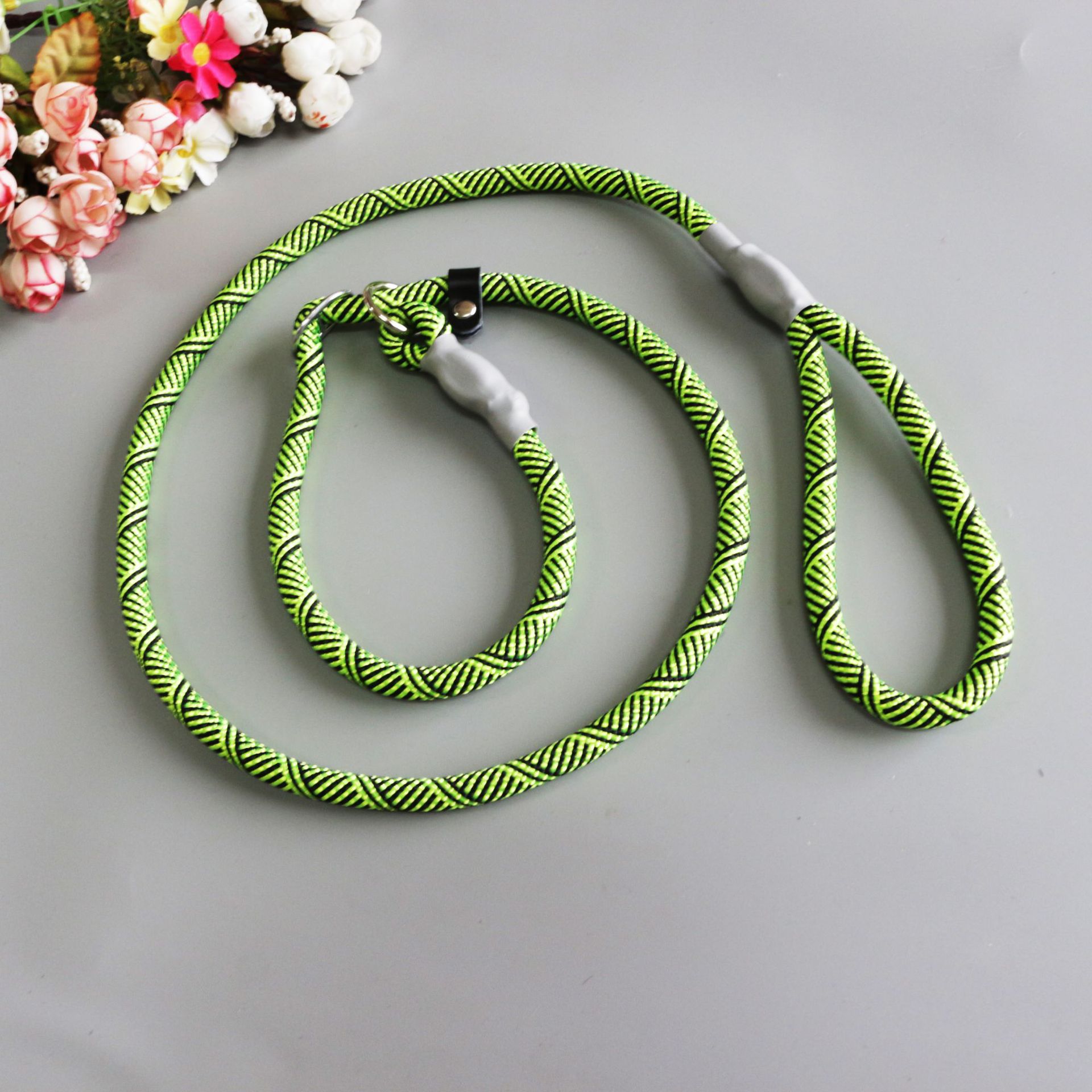 宠物用品批发狗链宠物牵引绳铝套p链斜纹防勒牵引绳厂家直销