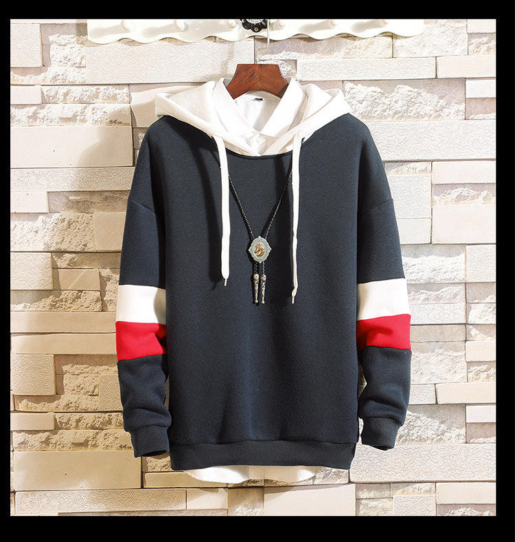 2018春秋新品连帽卫衣男士套头上衣男式韩版修身学生运动帽衫外套