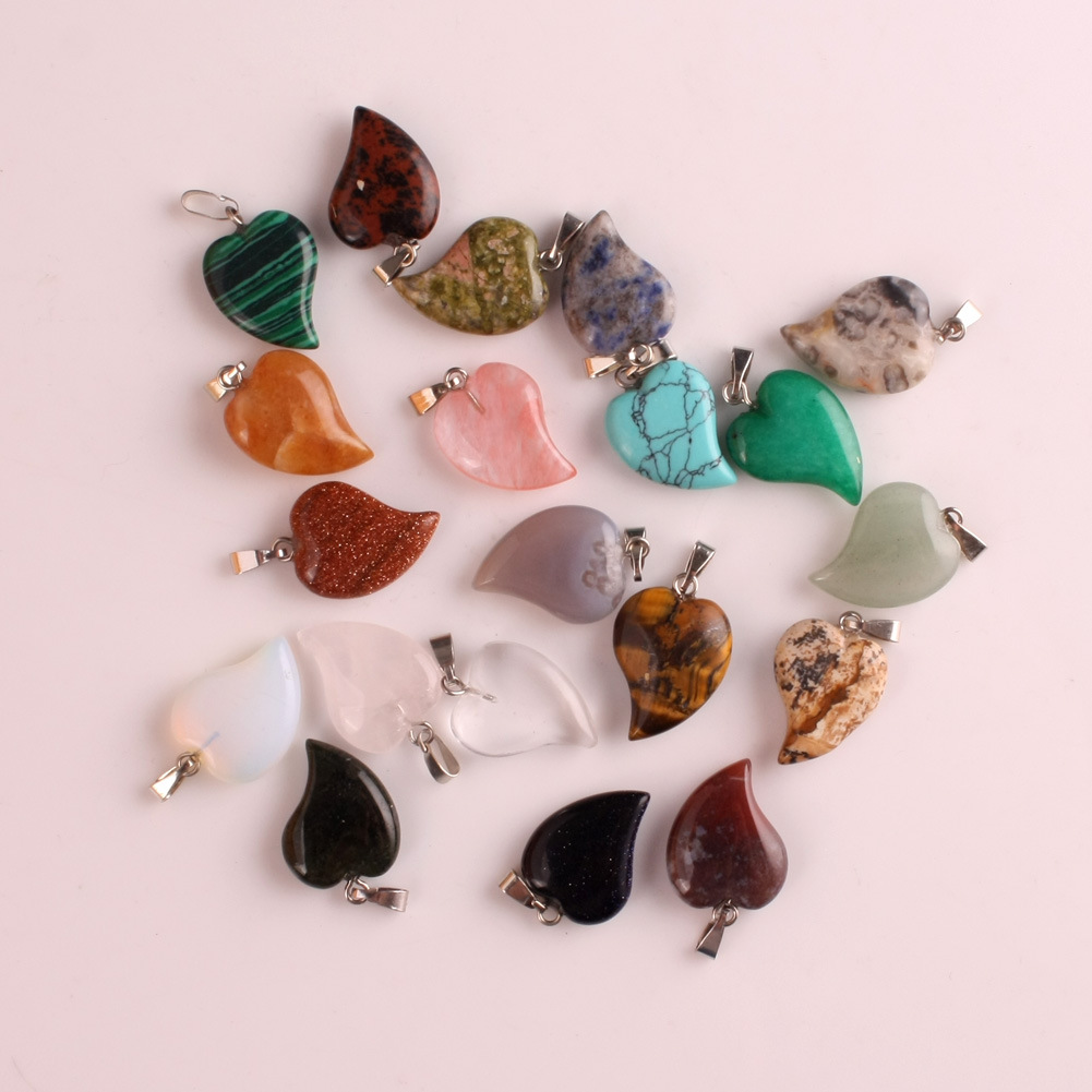 蓝砂石蓝纹石东陵石心型桃心爱心歪心形玛瑙石头项链项坠吊坠