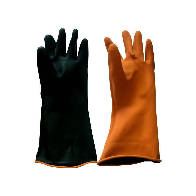 乳胶手套黑色耐油耐酸碱工业黑胶手套长胶手套船厂胶手套