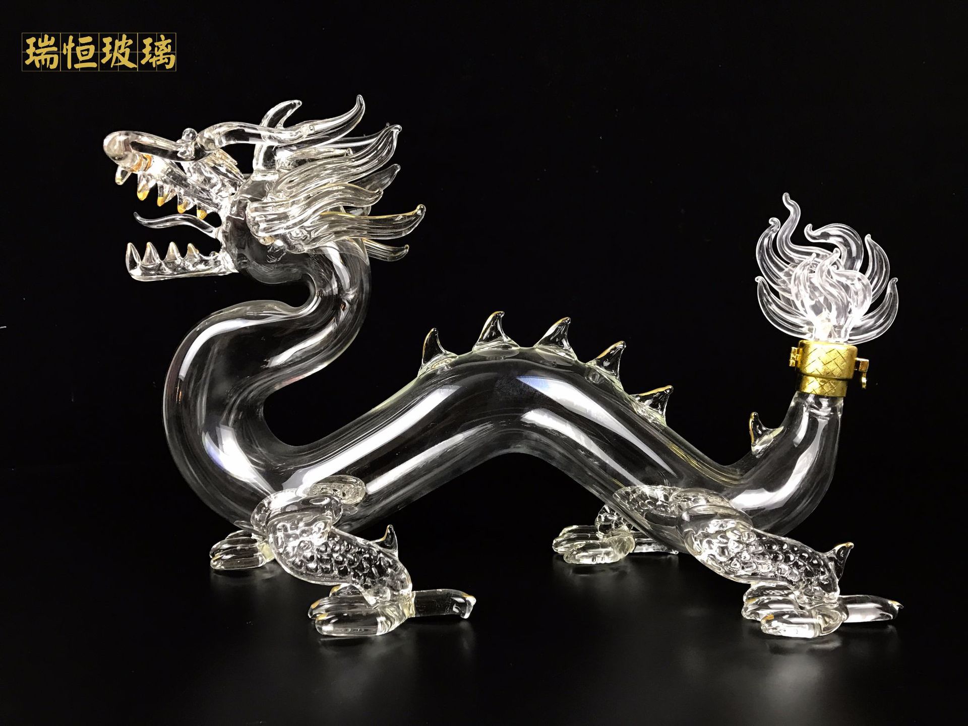 龙形酒瓶髙硼硅玻璃龙行酒瓶玻璃定制酒瓶生肖龙瓶动物造型泡酒瓶