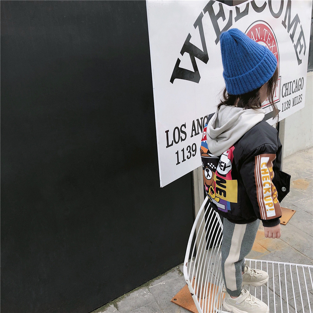 一件代发 2018秋冬新品 童 爆款 街头嘻哈风 飞行夹克 亲子大衣