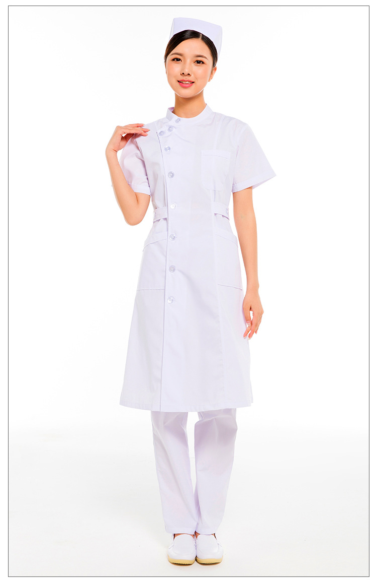 夏季护士服短袖白色粉色蓝色美容院工作服长袖女护士白大褂药店服