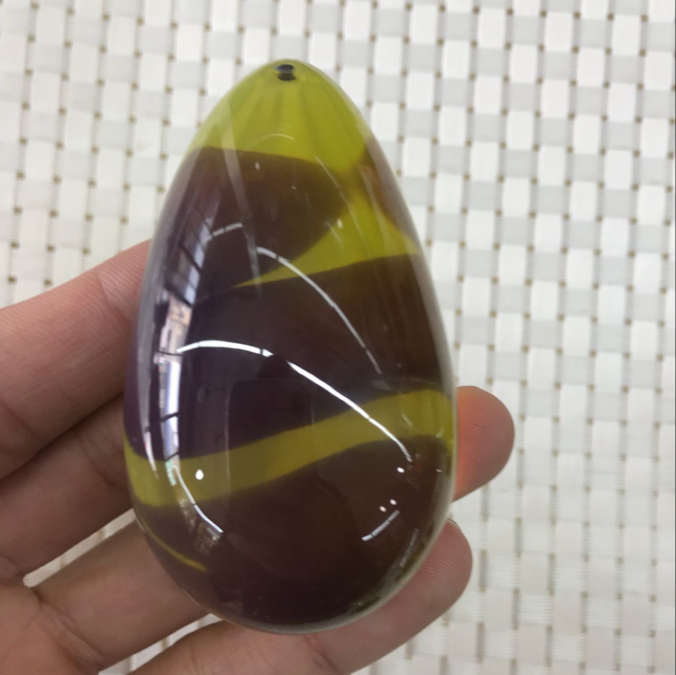 墨西哥变色蓝珀二代多米尼加蓝珀 浮盐水荧光琥珀水滴 蜜蜡吊坠