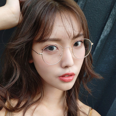 2019新款韩版时尚金属眼镜框190 潮女士圆框眼镜架 跨境眼镜批发