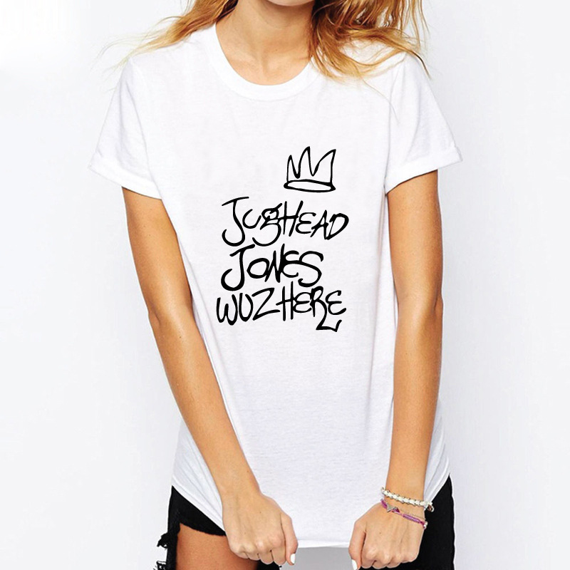 速卖通 wish 新款纯棉jughead jones wuz here 字母印花 男女 t恤
