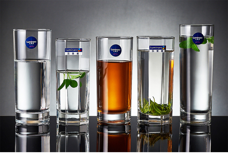 果汁饮料杯_乐美雅无铅玻璃直升杯牛奶杯果汁饮料杯餐厅水杯家用喝水