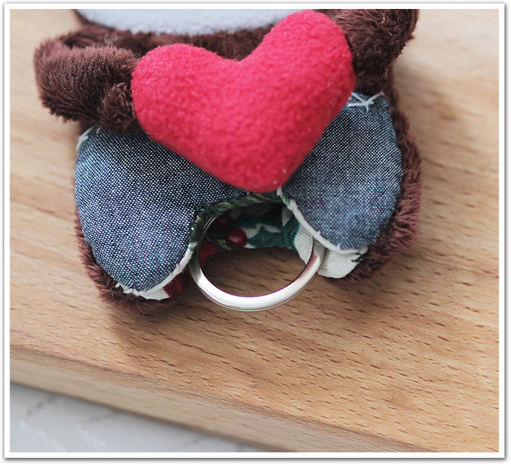 diy汽车钥匙包通用创意汽车钥匙套小熊毛绒手缝汽车钥匙壳材料包