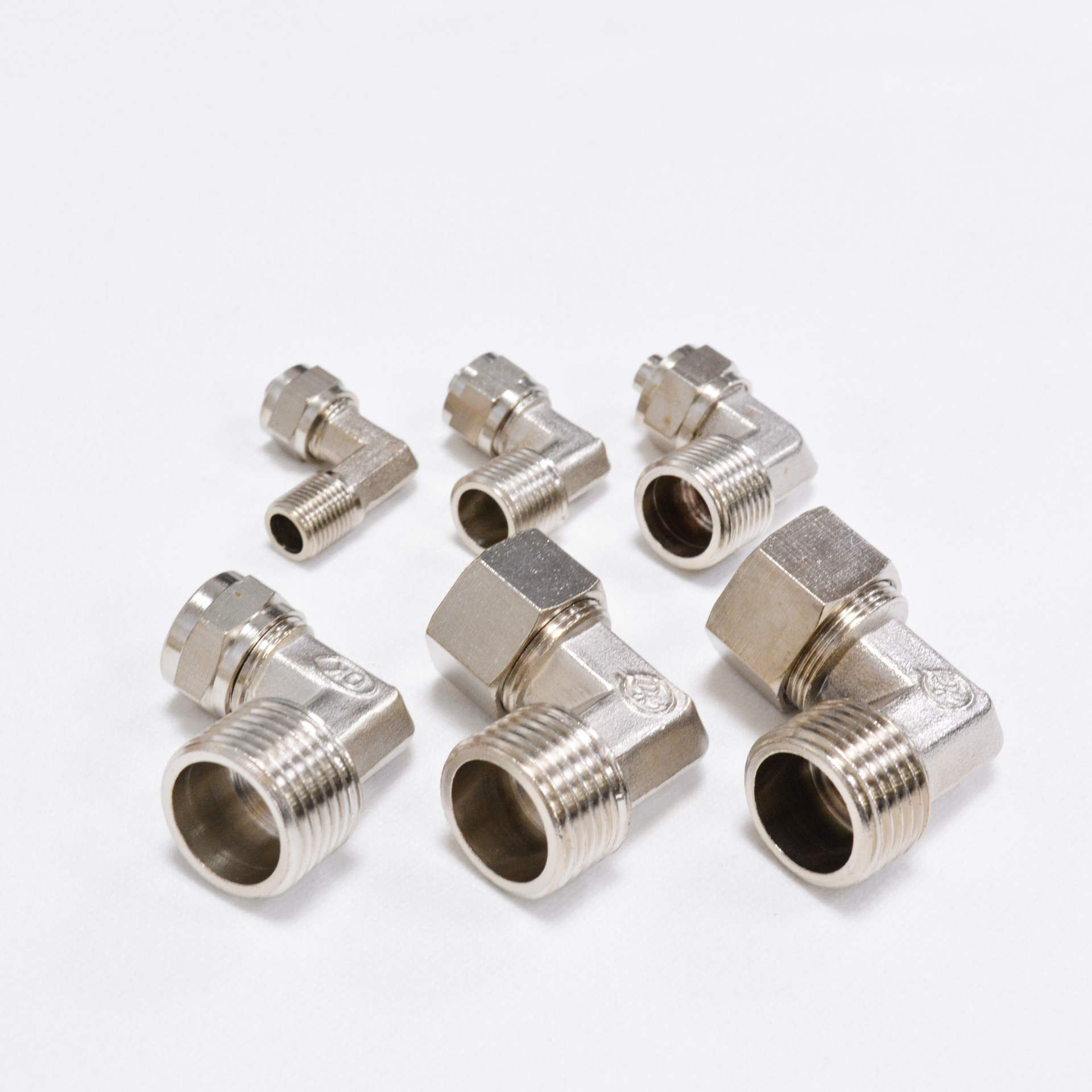 厂家直销快拧接头直角气动pl锁帽弯头pu气管镀镍tf白色压铸定制