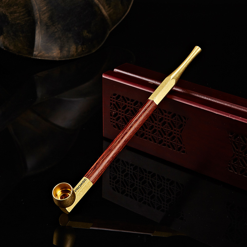 百诚过滤旱烟杆老式雪花铜烟枪传统长烟杆复古旱烟袋厂家烟具批发
