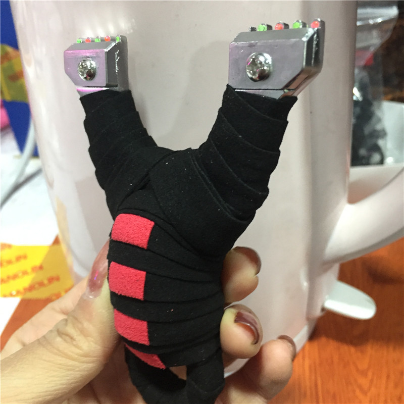 合金2018新款五连瞄缠好锌合金带瞄点扁皮竞技弹弓