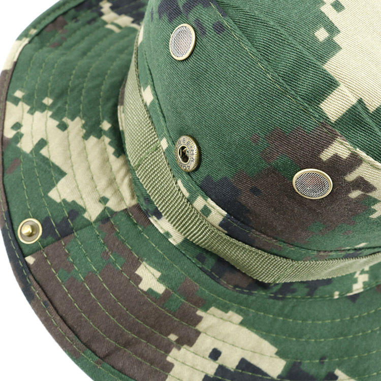 夏季户外特种兵07猎人迷彩帽奔尼帽男圆边遮阳帽子防晒钓鱼帽军迷