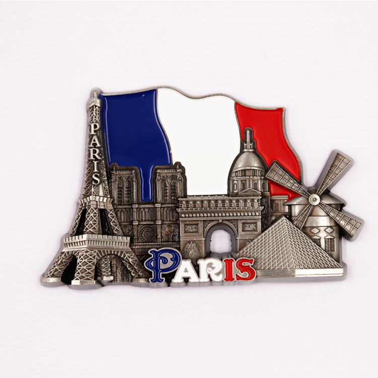 Paris Tourist Souvenirs Refridgerator Magnets Eiffel Tower Metal Refrigerator Stickers Refridgerator Magnets Cross-Border Keychain Series Gifts