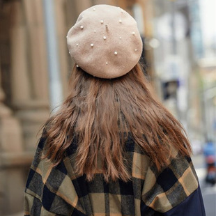 珍珠帽子贝雷帽