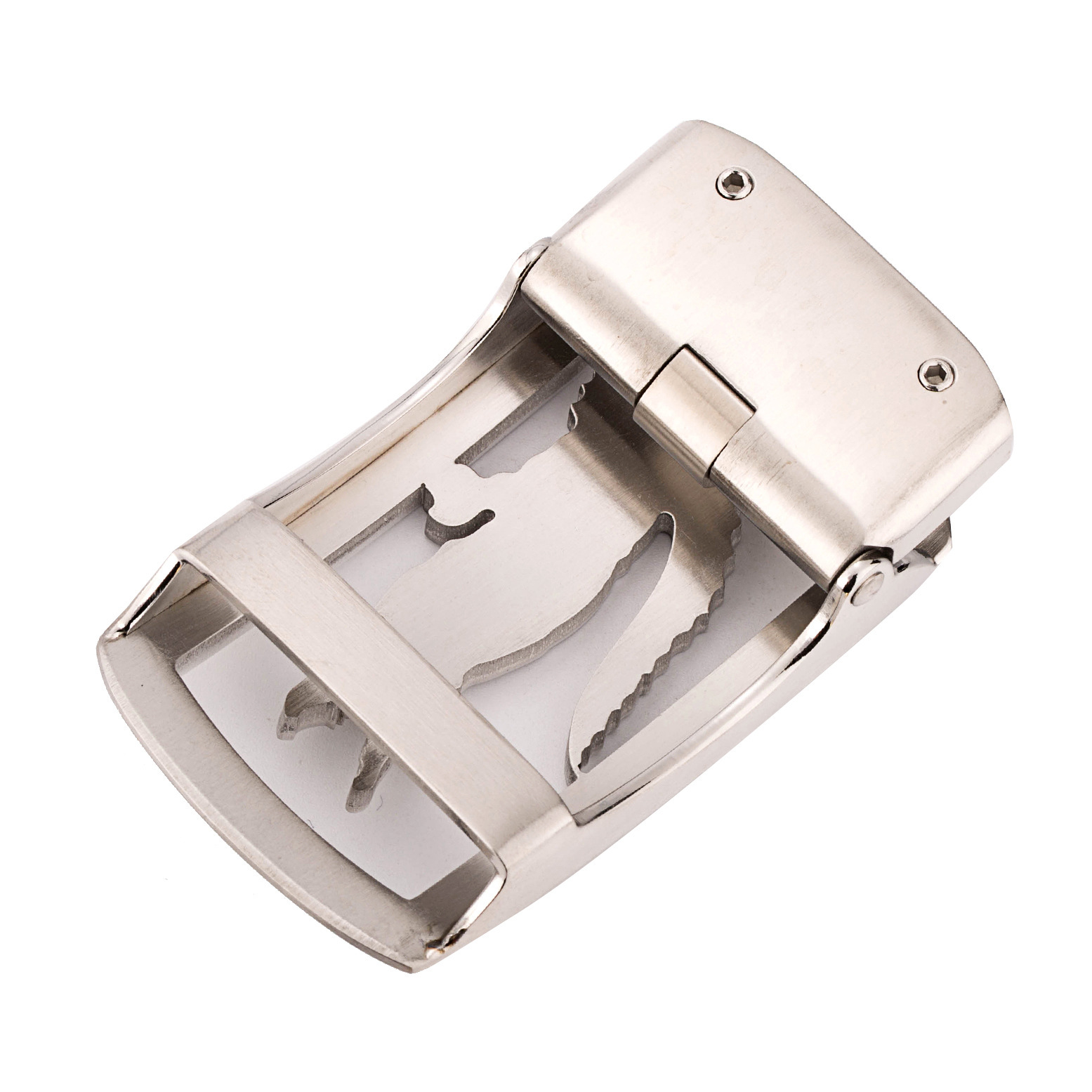 304不锈钢拉丝亮面自动扣男士皮带扣耐磨防过敏钢扣腰带头3.55cm