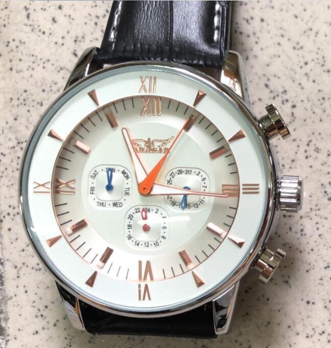 jargar胜利者034商务休闲男士手表镂空全自动六针机械表