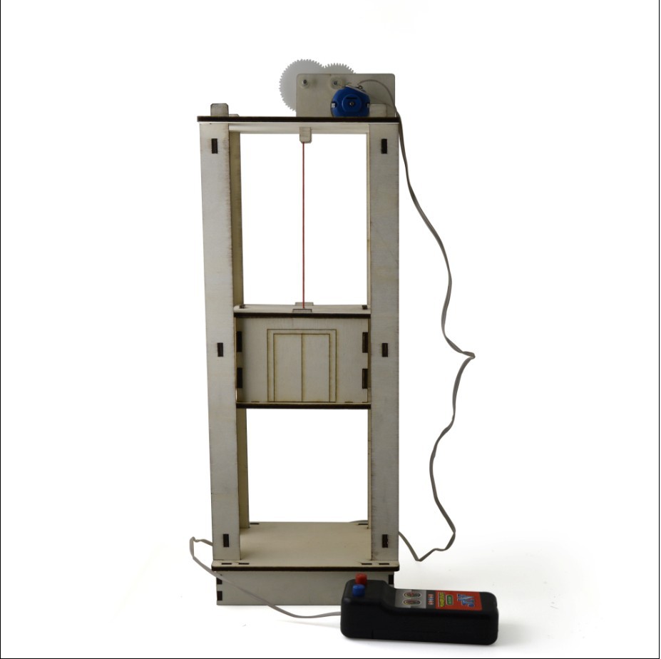 自制电梯模型 diy线控升降机电梯科技小制作吊车科学实验教具器材