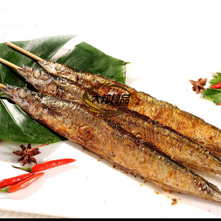 烧烤秋刀鱼串 冷冻香煎秋刀鱼 鱼串 小吃烧烤铁板烧10包*10条/箱