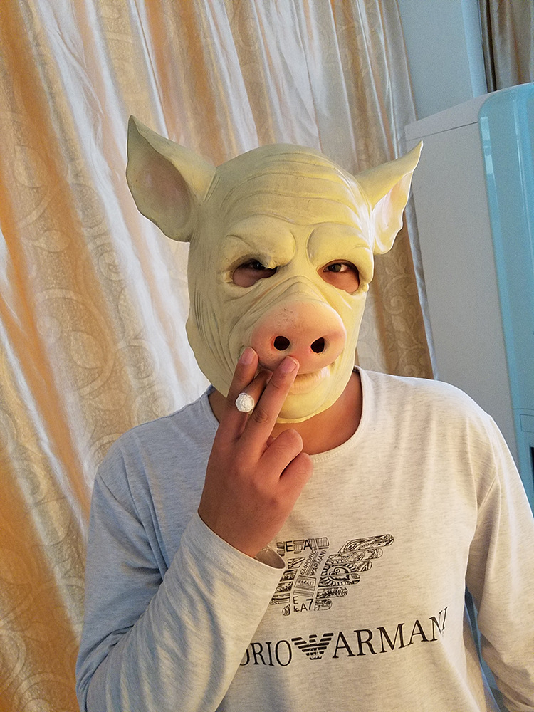 猪八戒野猪面具h1z1大逃杀皮肤血猪头头套雪茄弗兰肯斯温面具抽烟