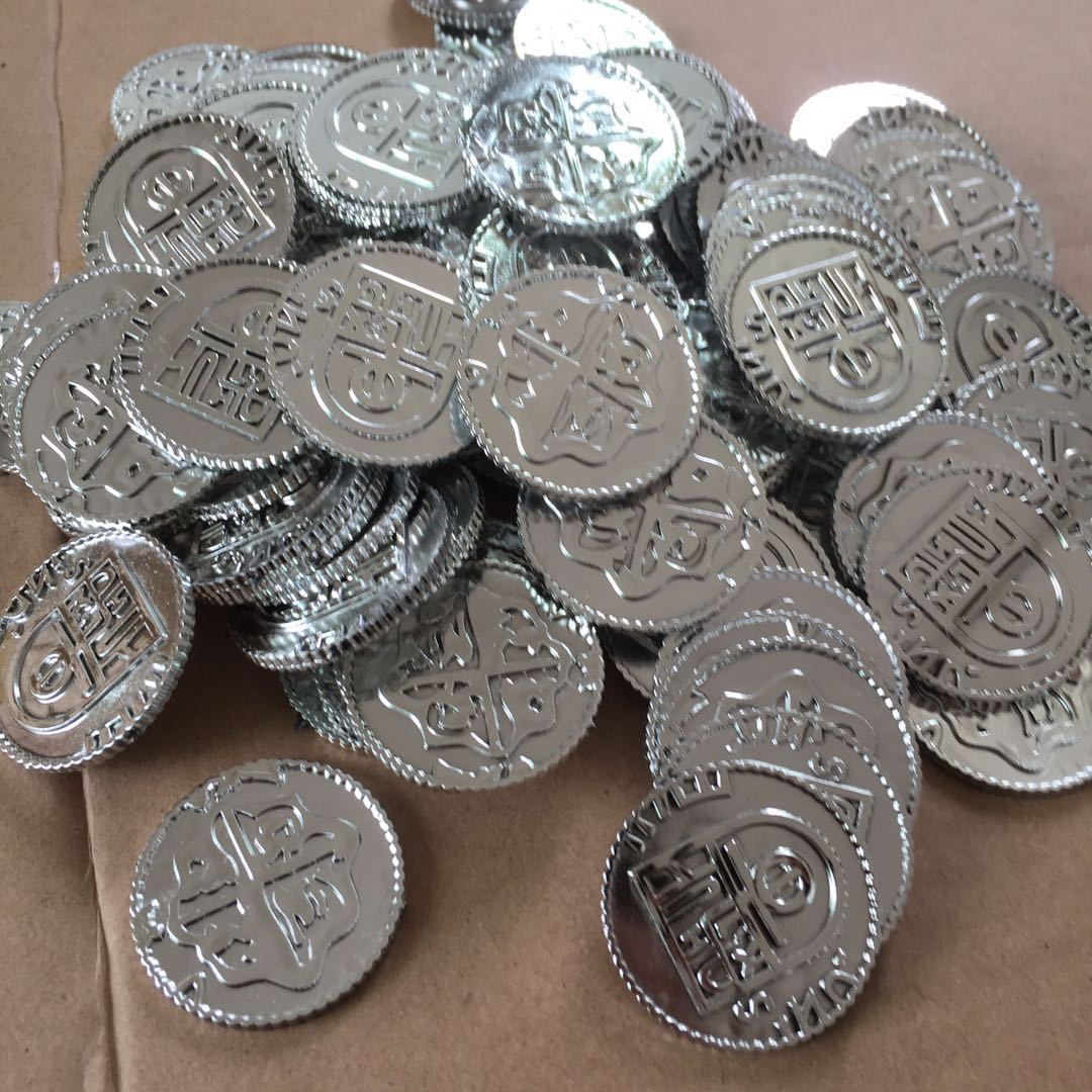 西班牙海盗金币塑料海盗金钱币游戏筹码币装饰品玩具 厂家直销