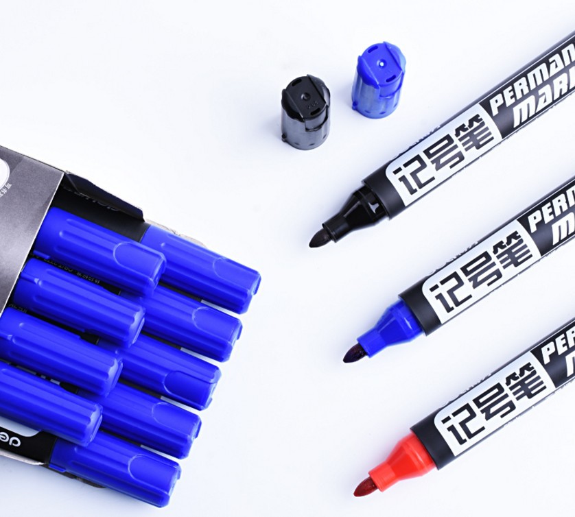 得力6881油性记号笔/快递箱头笔 马克笔/大头笔 圆头 快干不褪色