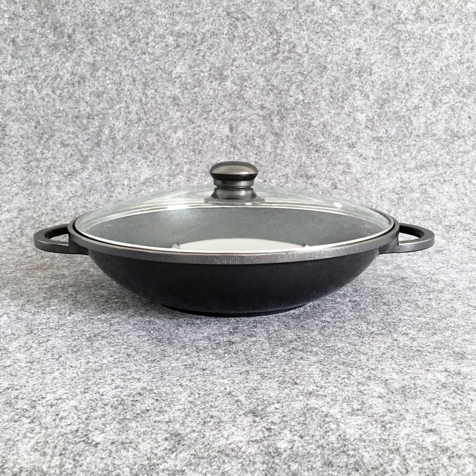 韩式炒锅双耳复底铝锅平底不粘锅电磁炉通用家用火锅汤锅三汁焖锅