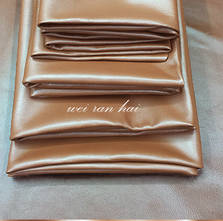 【海涛皮业】焦糖色棕色服装箱包用绵羊皮头层真皮整张皮料