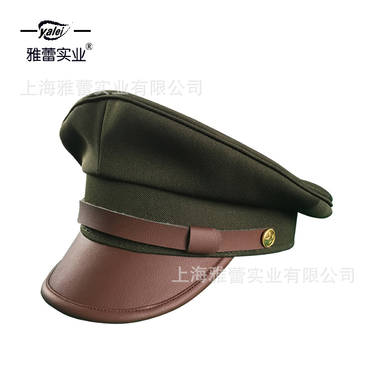 国民党军官大檐帽服装配件帽国军帽国民党军服话剧沙家浜大盖帽子
