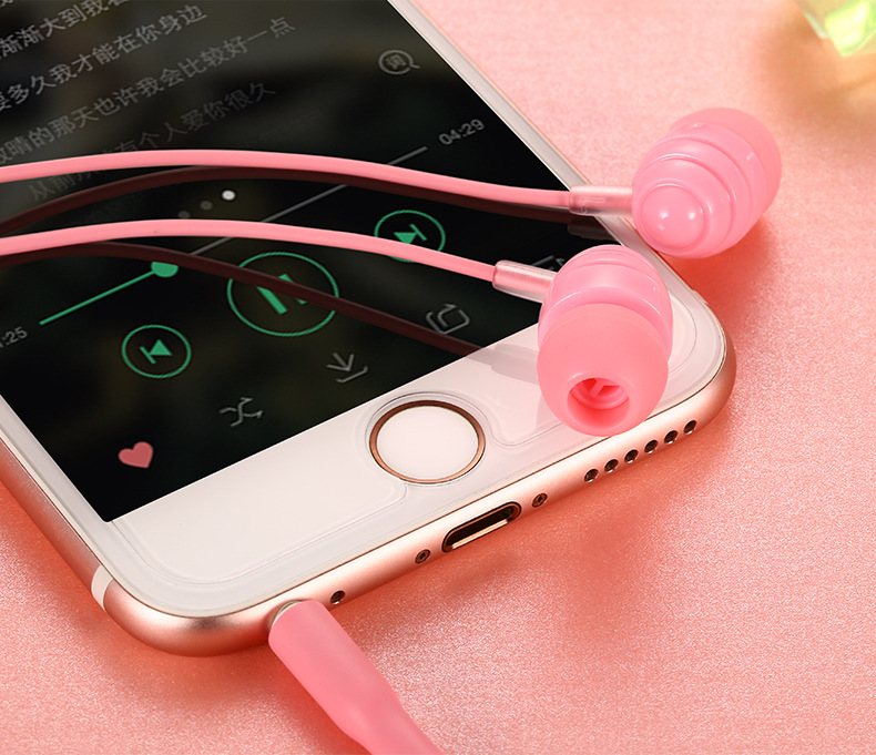 机乐堂 el112海螺塑胶耳机有线入耳式通用线控黑色礼品耳机