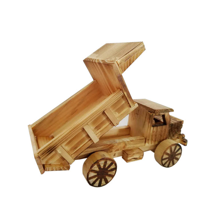 义乌厂家直销 木制车模型系列 木质翻斗车批发 木质玩具工艺品