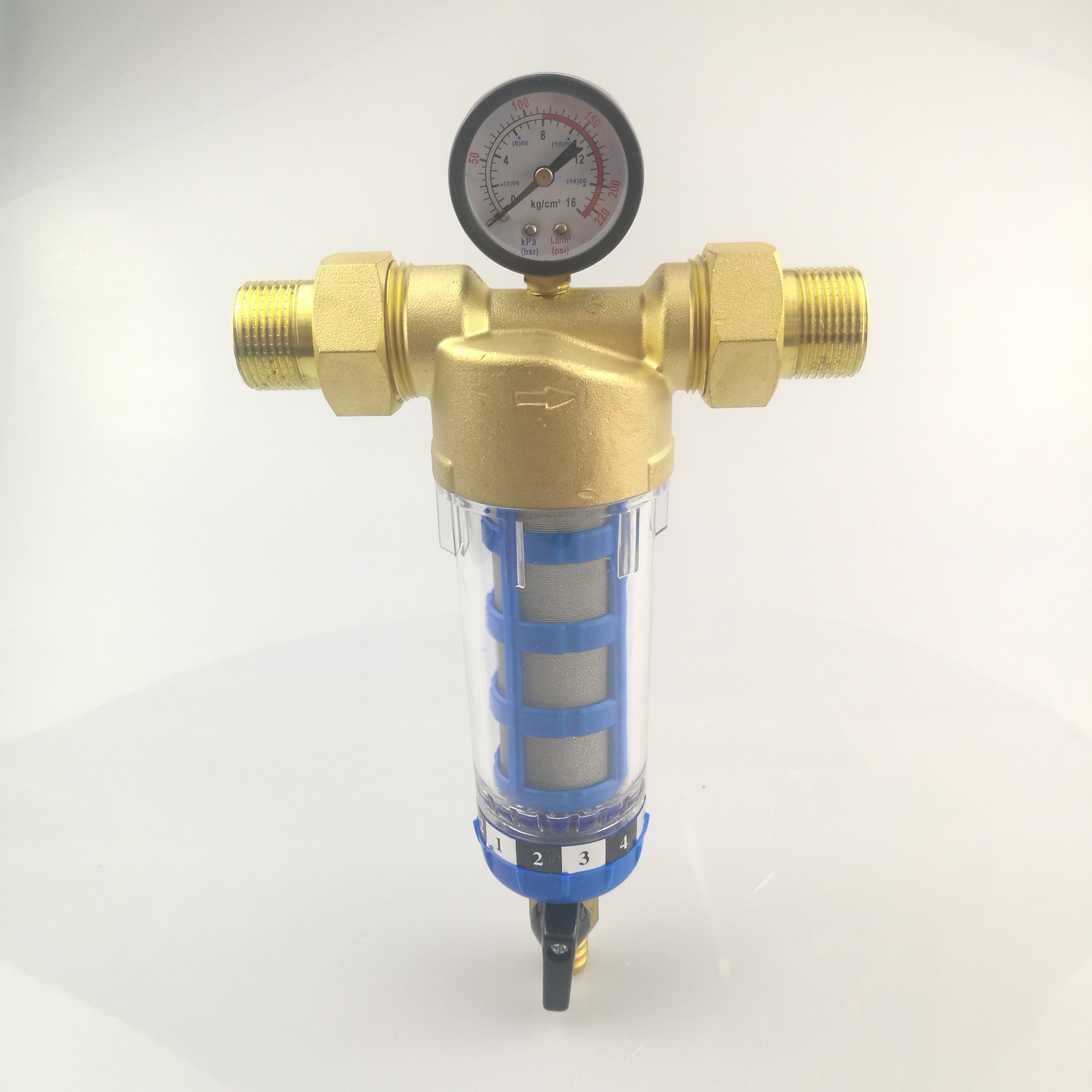 反向洗黄铜前置过滤器免拆洗家用中央净水器铜镀镍前置过滤器