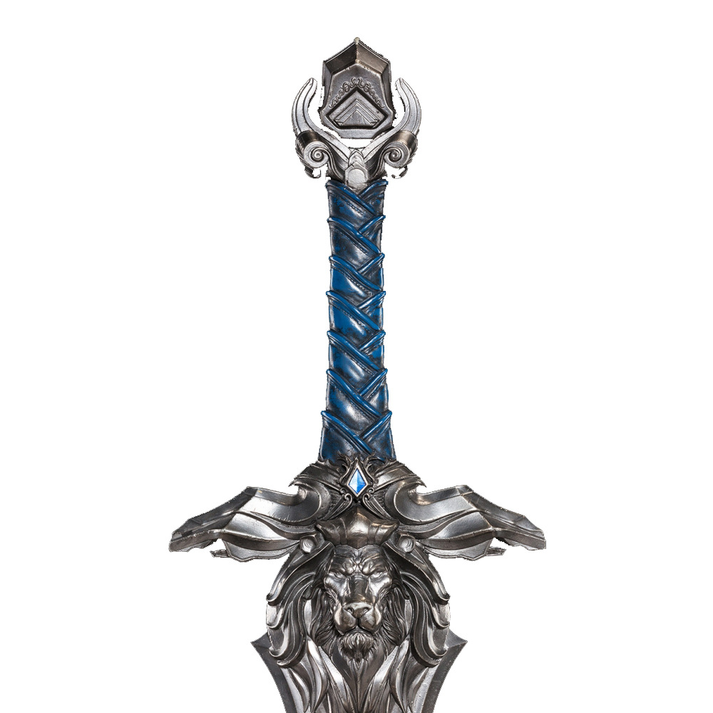 魔兽莱恩国王之剑1:1皇家守卫剑银色 pu发泡游戏武器道具