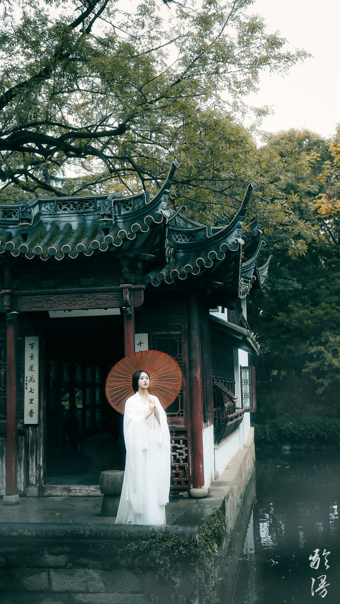 古装影楼写真主题摄影服装古装侠客装仙女服汉服唐装大袖杉白色