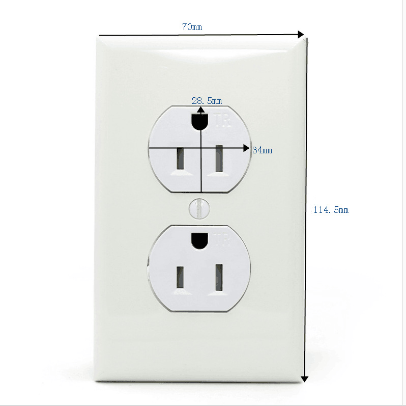 15a美式双联双排美规插座 厂家直销美国市场墙面插座 ul认证