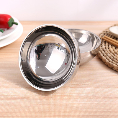 双层隔热不锈钢碗家用吃饭汤碗学生餐具儿童防烫防摔饭碗食堂饭碗