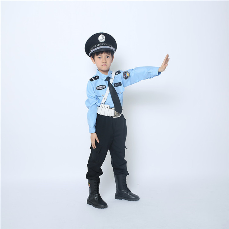 儿童警察服小特警演出服交警制服幼儿园男女小军装小公安表演服套
