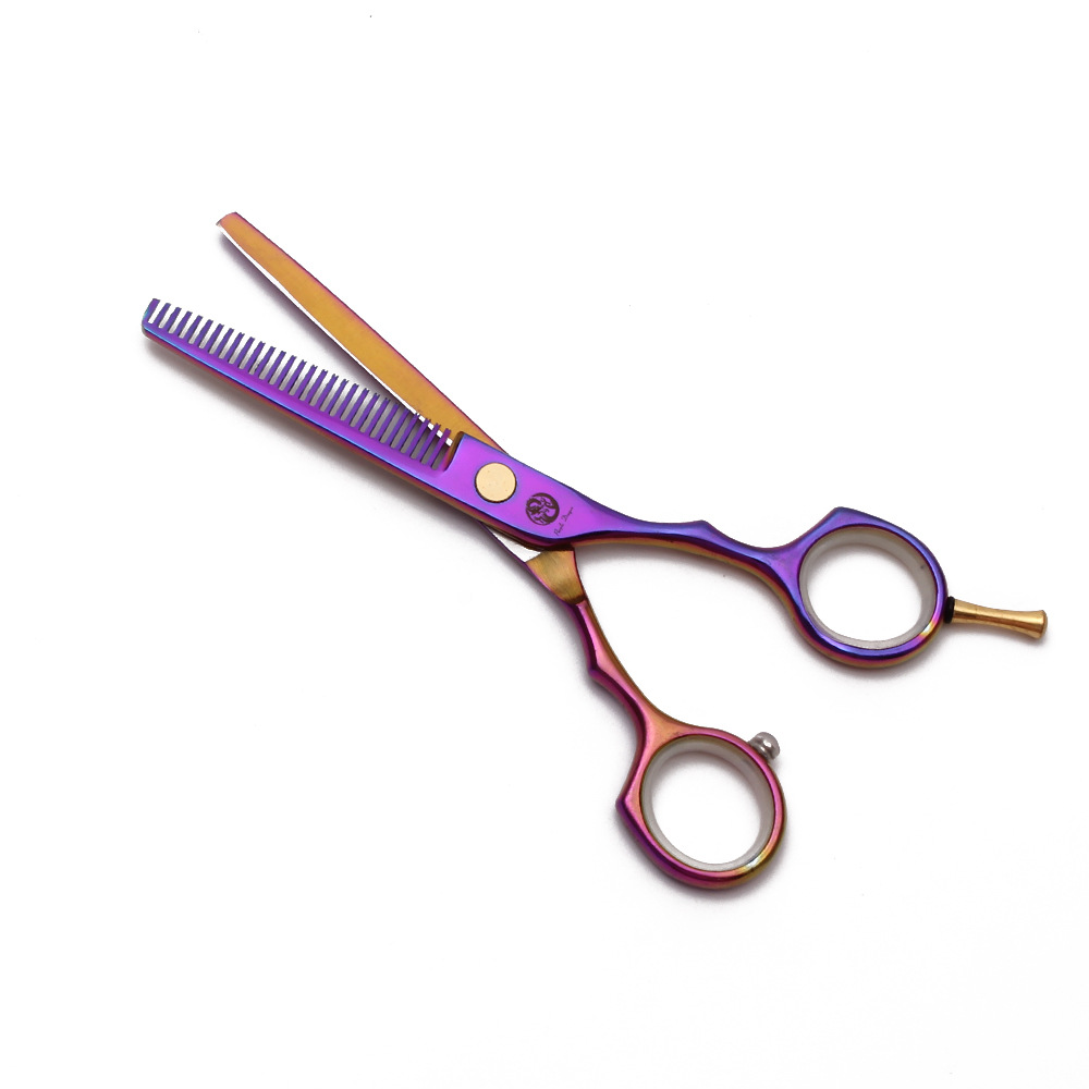 5寸彩色理发剪刀对称柄单尾美发剪平剪牙剪刘海打薄碎发剪